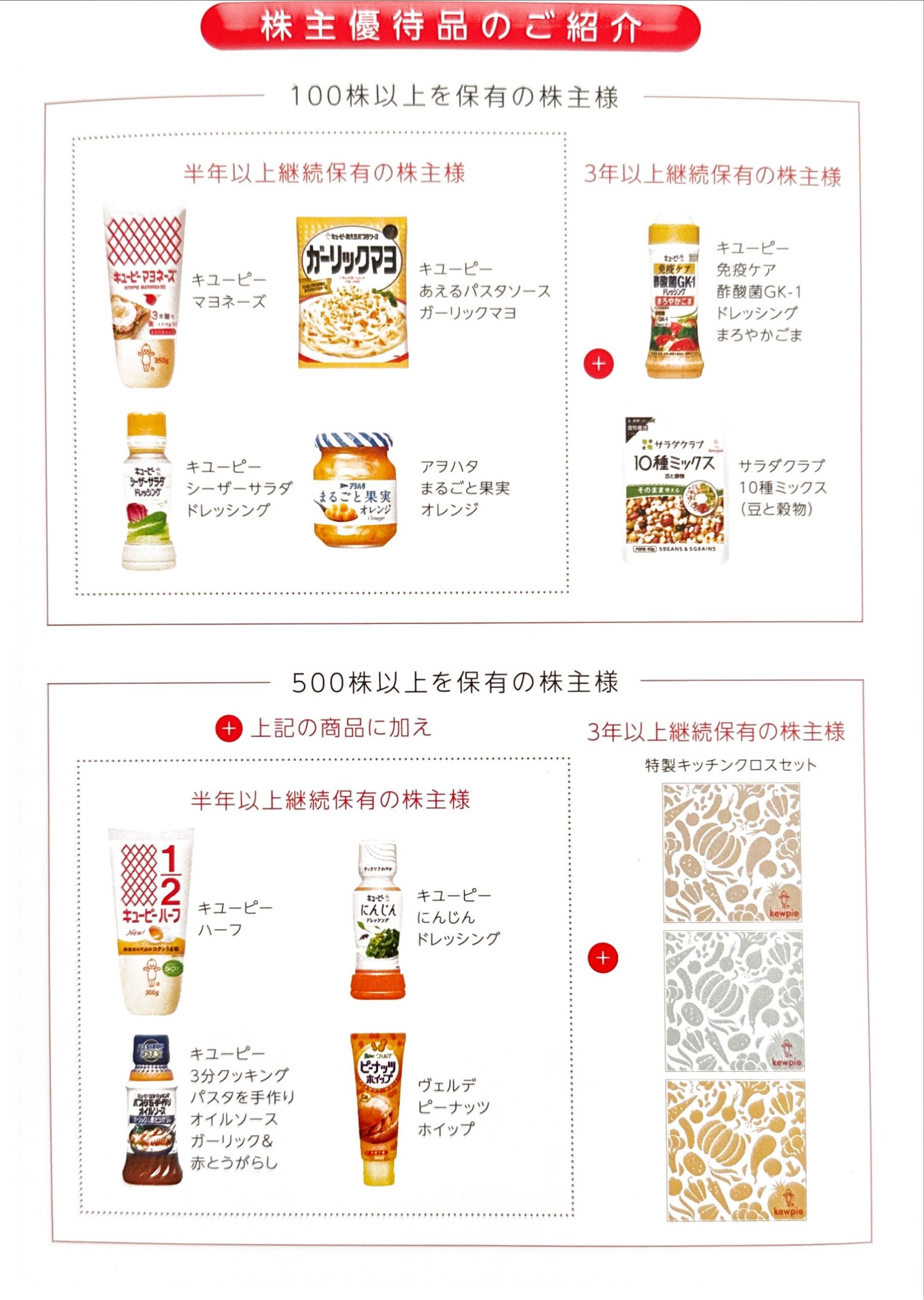 キユーピー株主優待のご紹介